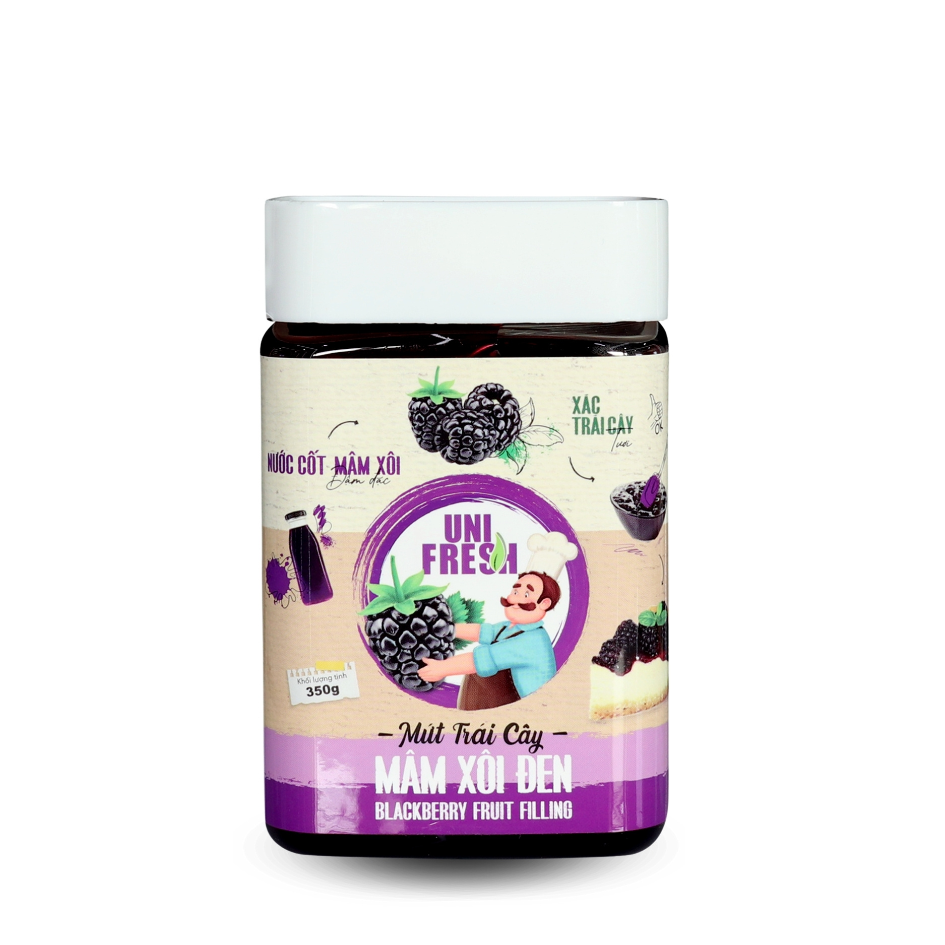 Tổng Hợp Mứt Trái Cây Unifresh 350g-Mâm Xôi Đen