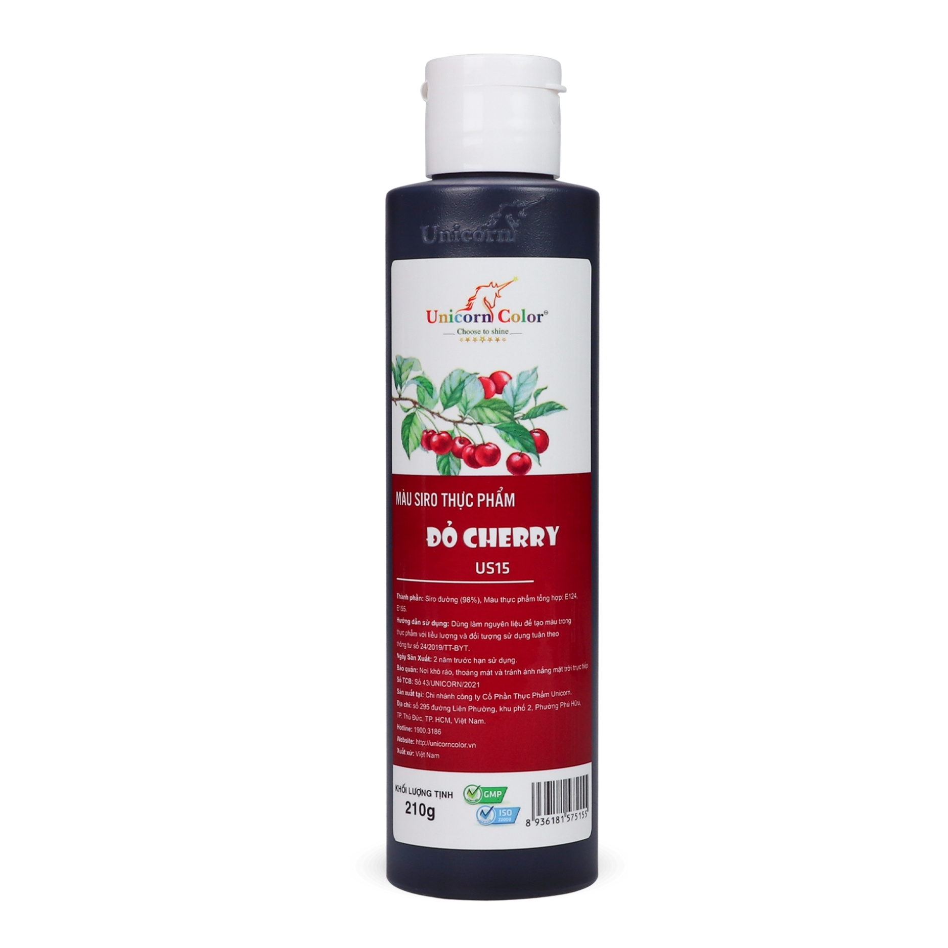 Màu Siro Unicorn Đỏ Cherry 210g