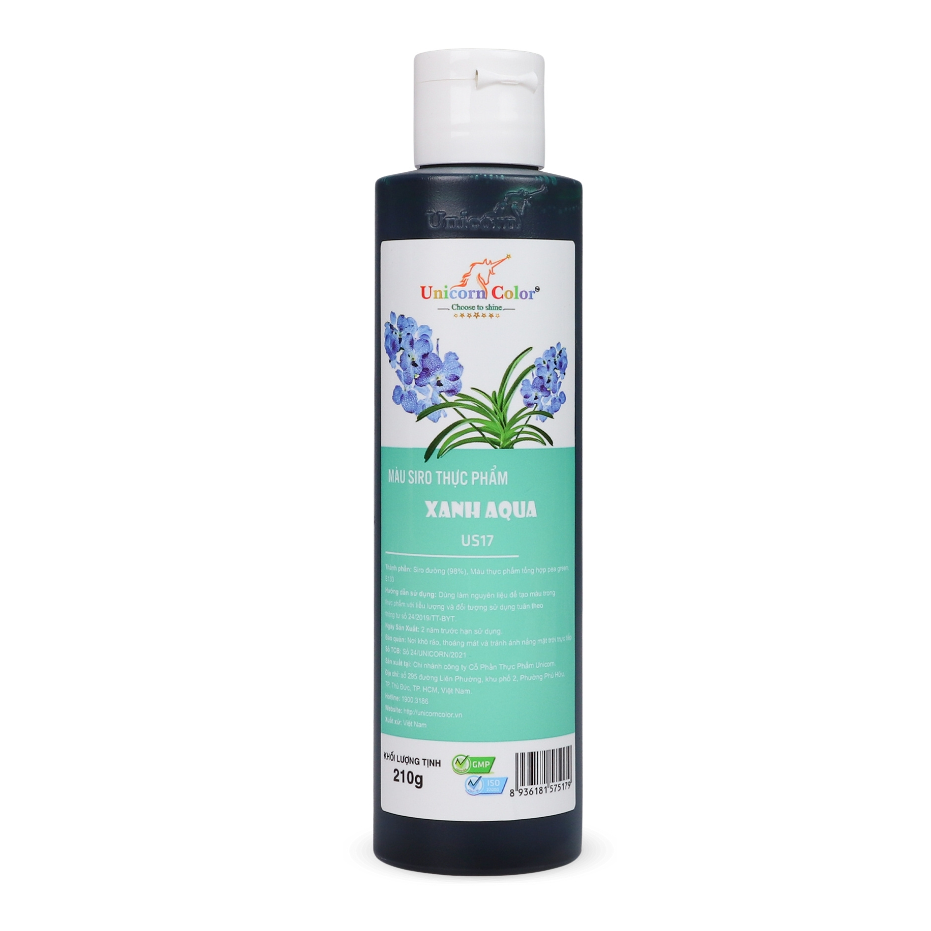Màu Siro Unicorn Xanh Aqua 210g